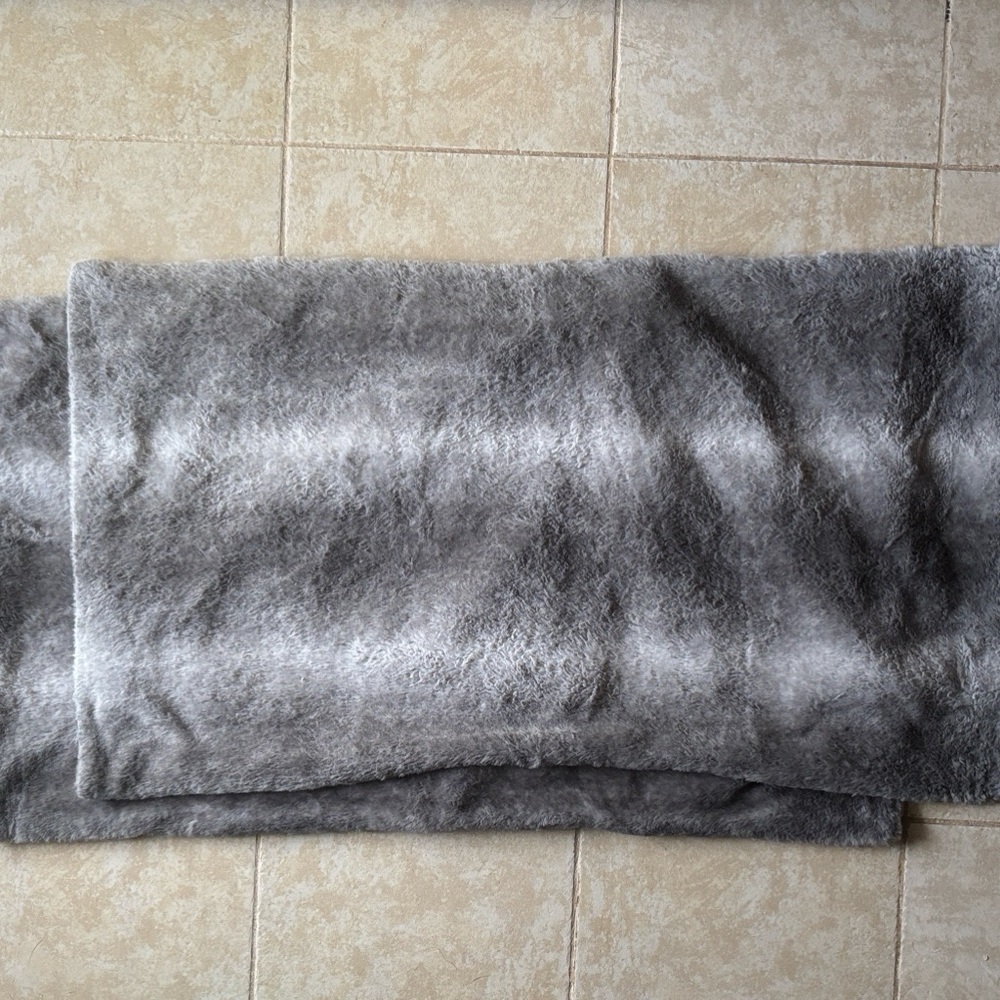 Soft Gray Faux Fur Pillow Shams